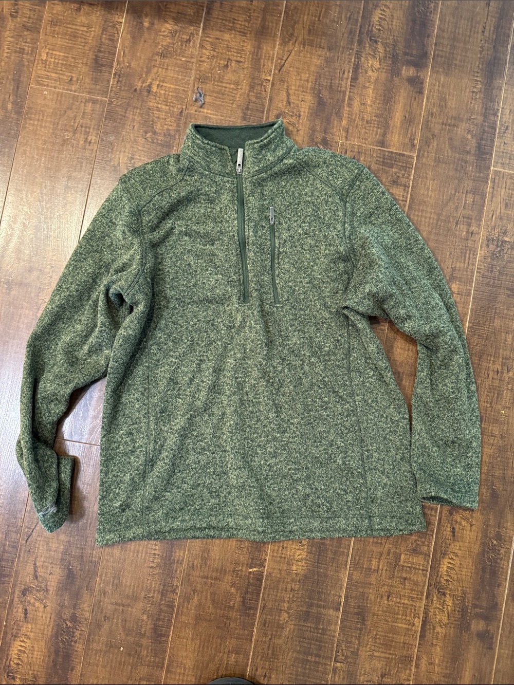 Woolrich Men's Heathered Olive Green Half-Zip Pullover